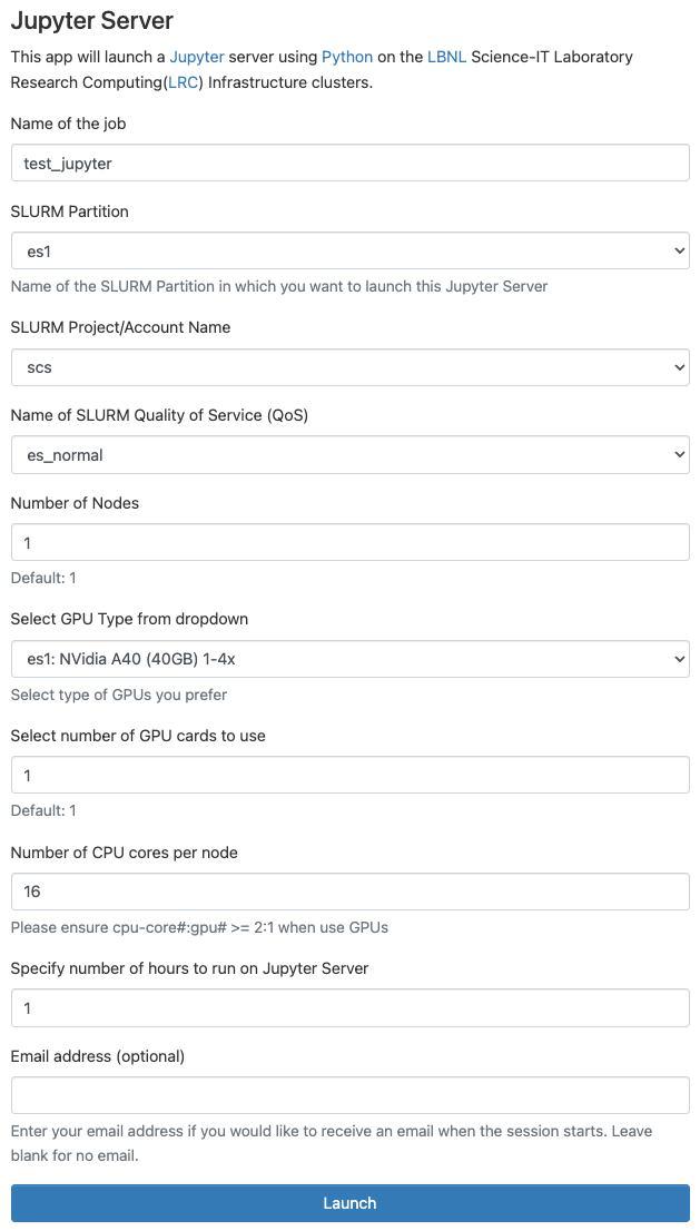 Jupyter Compute Option