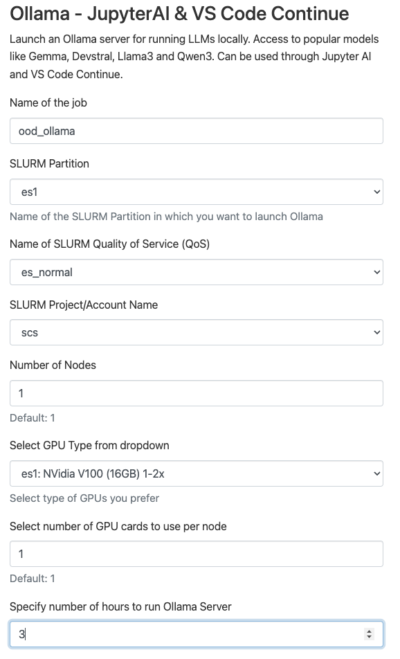 Ollama App Options